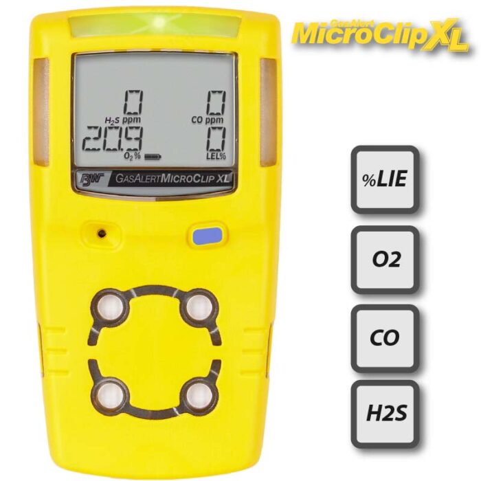 Detector Multigás, modelo GasAlertMicroClip XL para 4 gases (O2, CO, LEL e H2S)