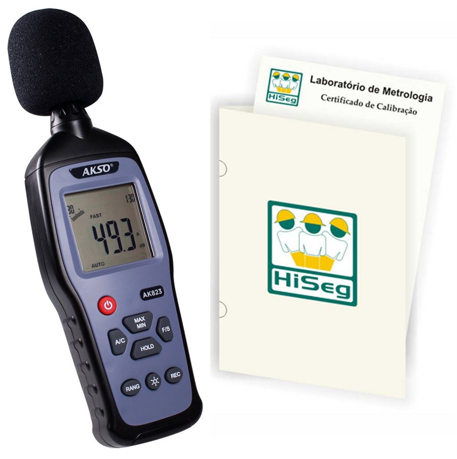 Decibelímetro Profissional Digital c/ Data-logger e saída USB, modelo AK823