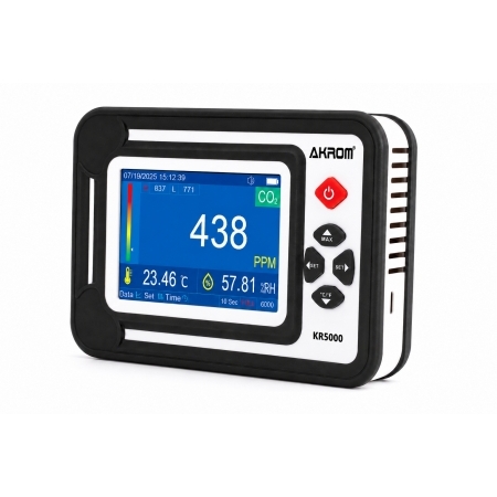 MEDIDOR DE DIÓXIDO DE CARBONO (CO2), TEMPERATURA E UMIDADE COM DATALOGGER - KR5000