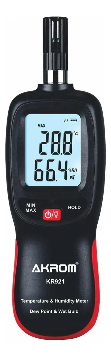 KR921 - MEDIDOR DE TEMPERATURA E UMIDADE (PONTO DE ORVALHO E BULBO ÚMIDO) COM CERTIFICADO